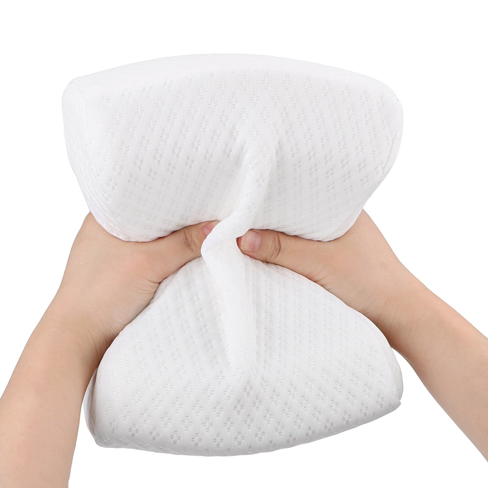 Memory foam hip and knee support pillow for side sleepers and sciatica