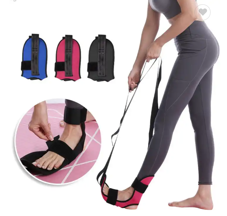 Multi-loop fascia leg stretcher strap for hamstring and plantar fasciitis recovery