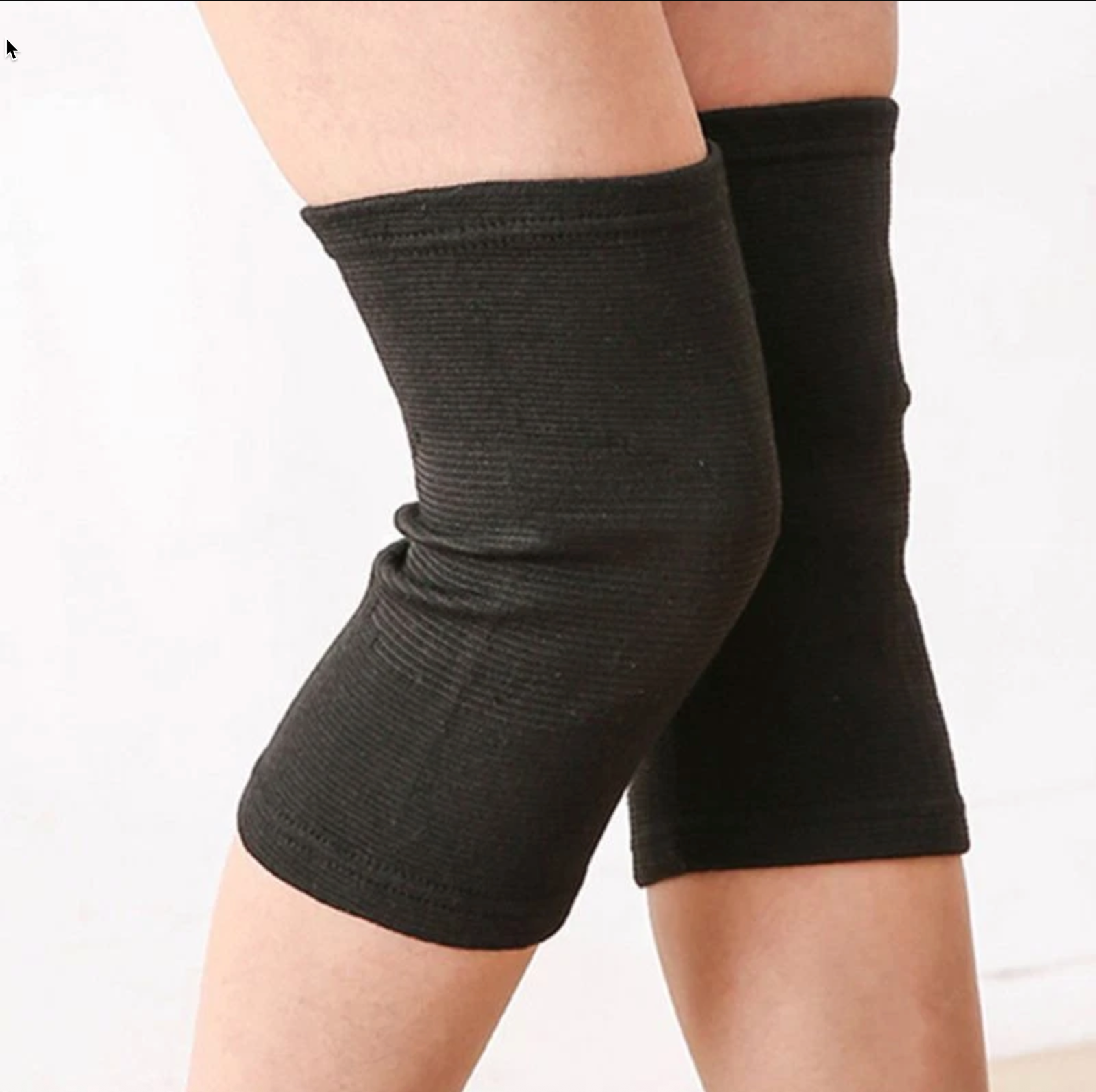 Bamboo-fiber breathable compression knee support sleeve pair