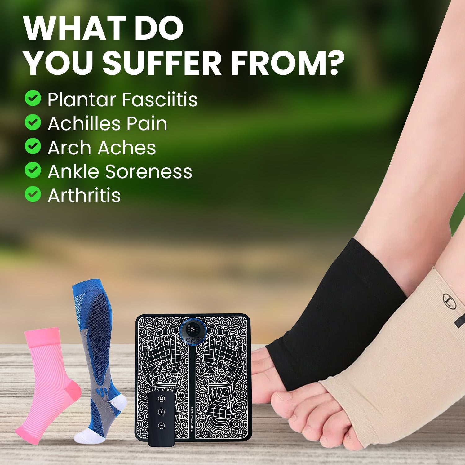 Ultimate foot pain relief pack bundle for plantar fasciitis