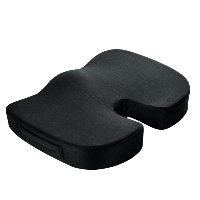 Memory foam coccyx cushion with U-cutout for tailbone pain and sciatica