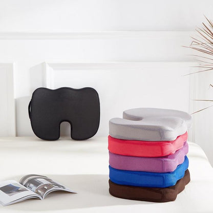 Memory foam coccyx cushion with U-cutout for tailbone pain and sciatica