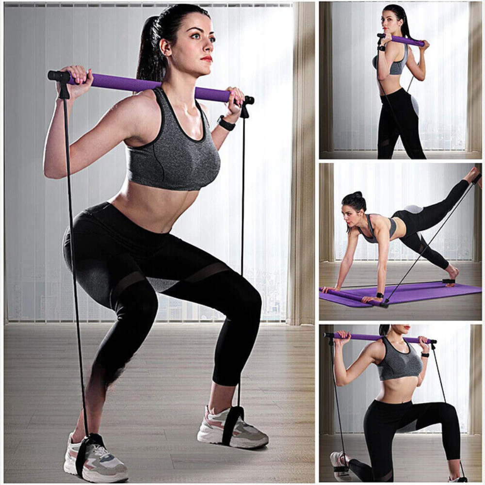 Multi-functional Pilates bar full-body home workout stretching system