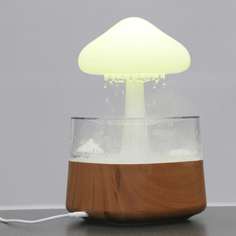Ultrasonic cloud rain drop humidifier and essential oil diffuser with night light