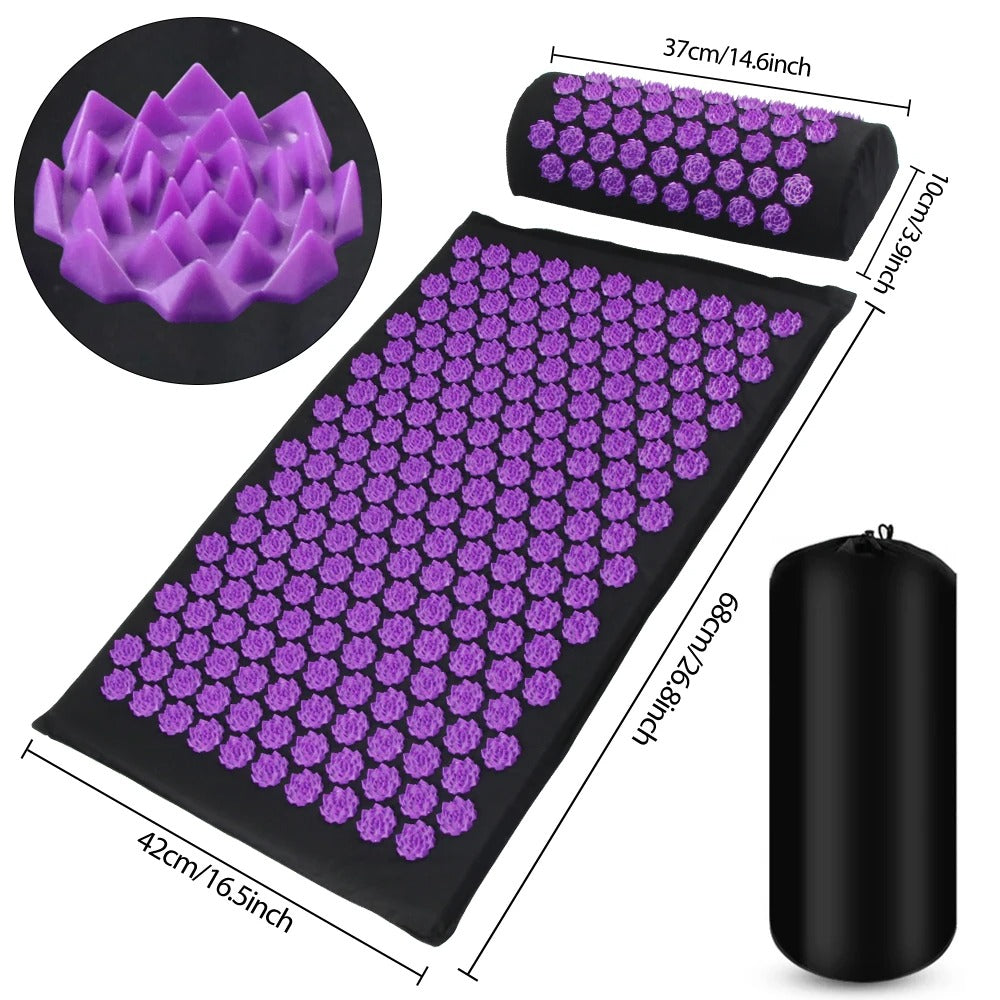 Acupressure mat set pain and stress relief therapy