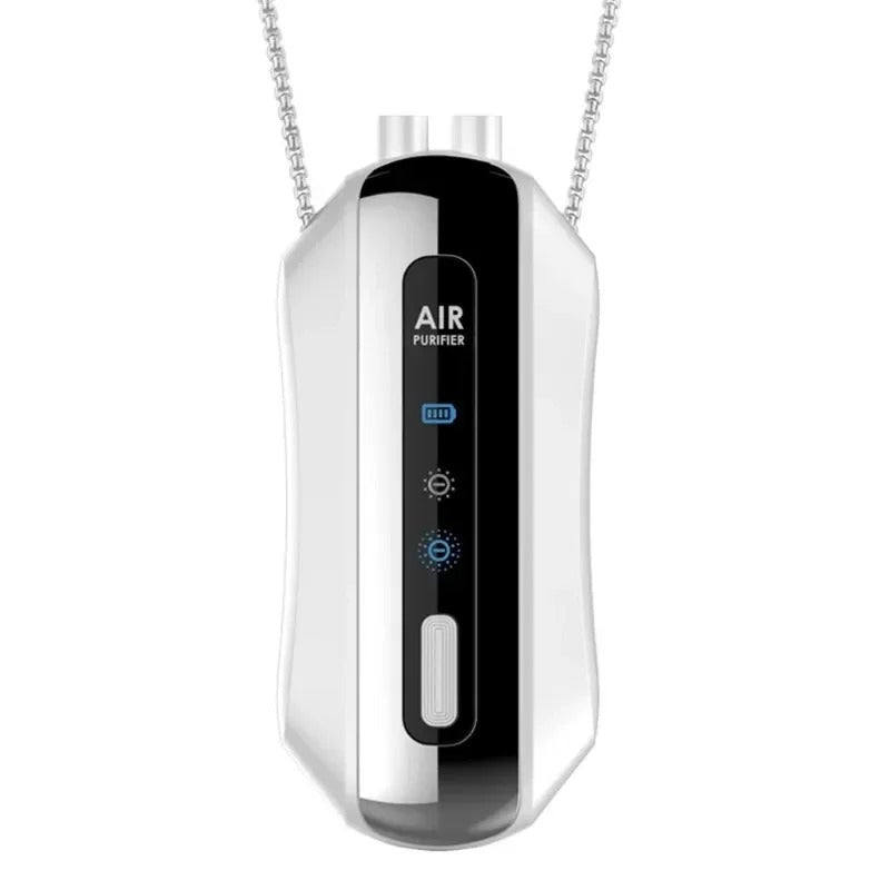 Wearable air purifier ionizer necklace allergy protection