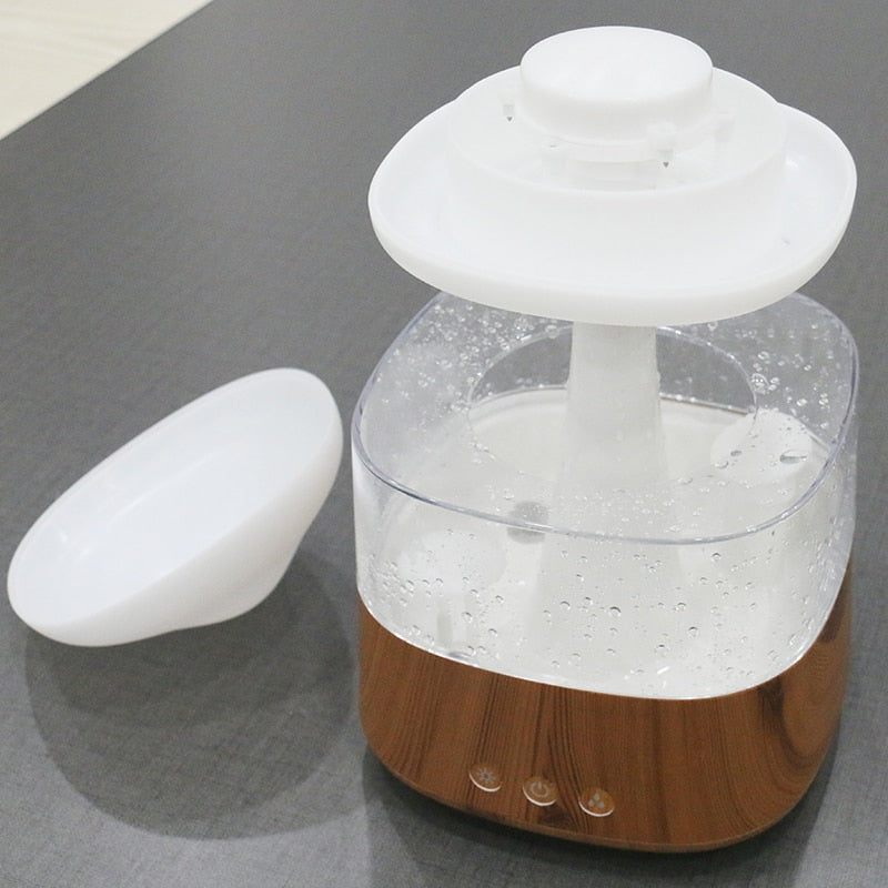 Ultrasonic cloud rain drop humidifier and essential oil diffuser with night light