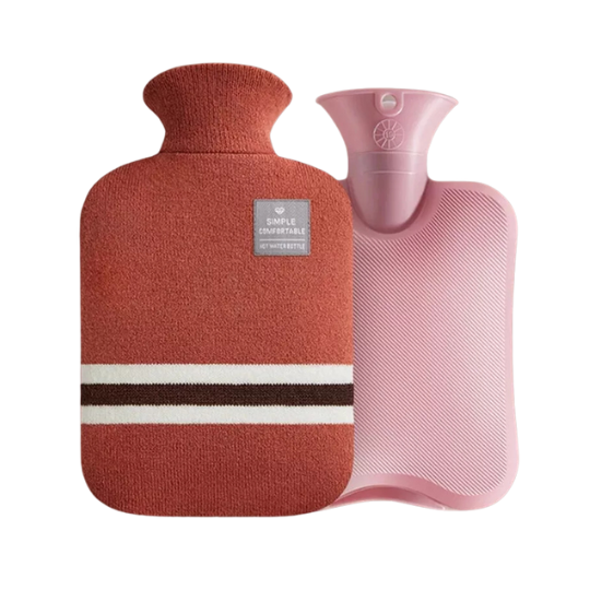 2L hot and cold water bottle with knit cover for cramps and muscle aches