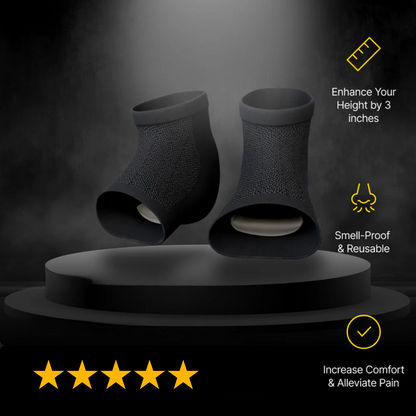 Height-increase socks with hidden insole lift