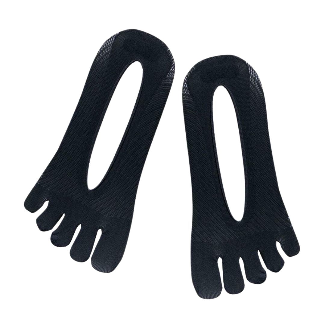 Five-toe compression socks for bunion alignment and blister prevention