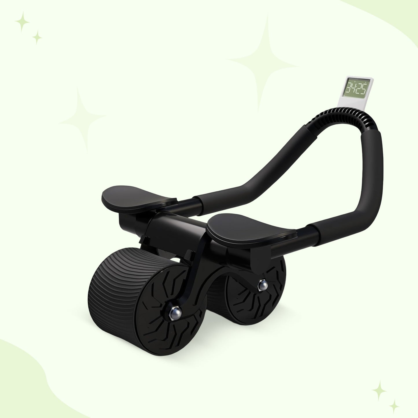 Ab exercise roller with timer and support