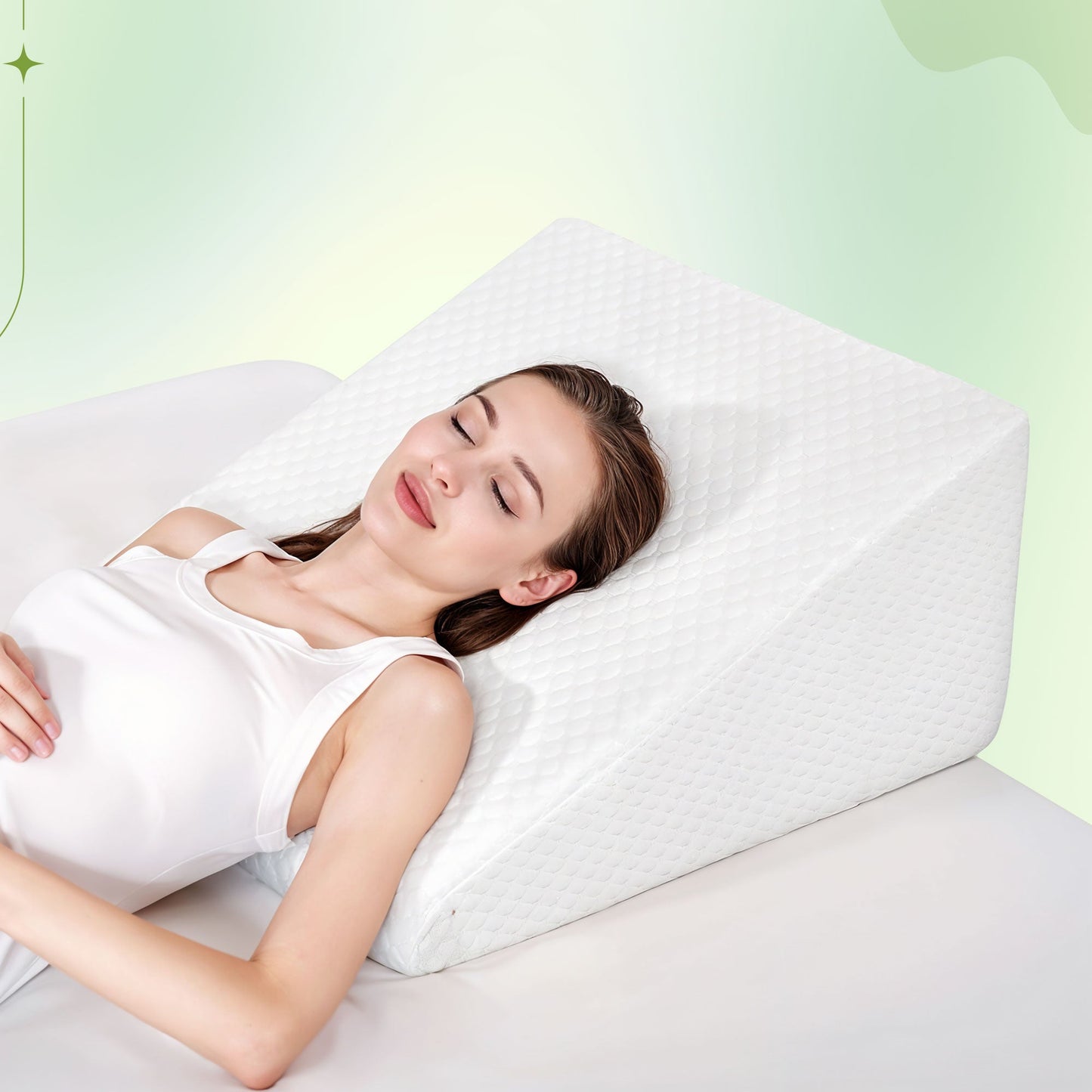 Memory foam wedge back and leg pillow for bed rest