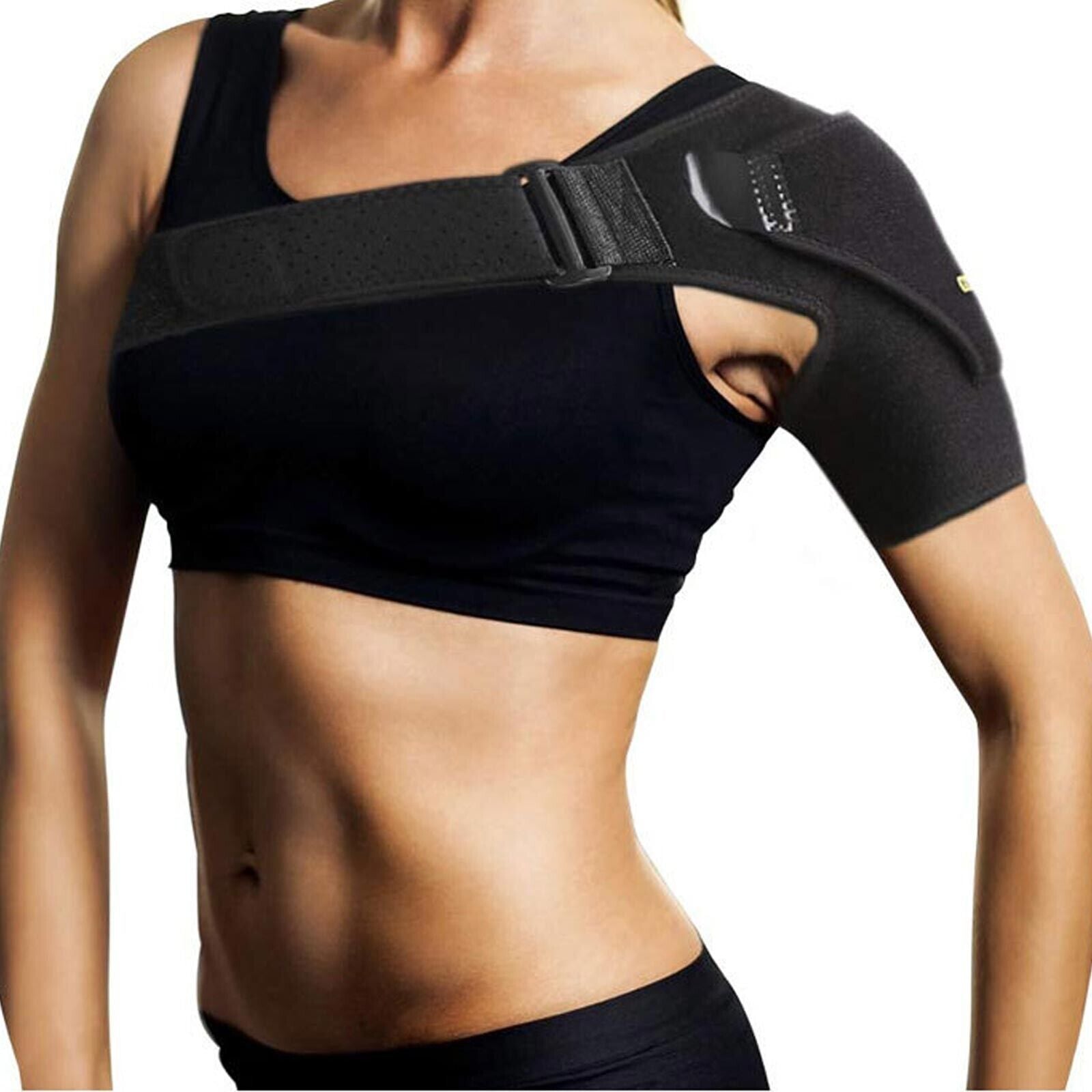 Adjustable shoulder compression brace for rotator cuff and AC joint support