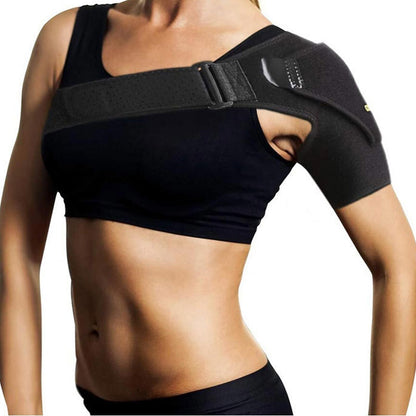Adjustable shoulder compression brace for rotator cuff and AC joint support