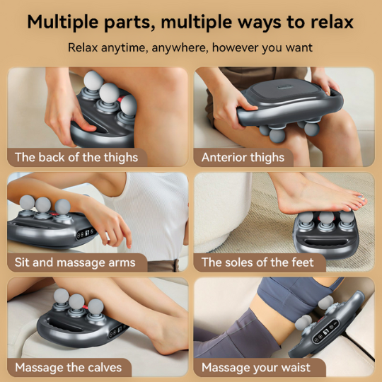 Six-head cordless fascia percussion massage gun for deep tissue recovery