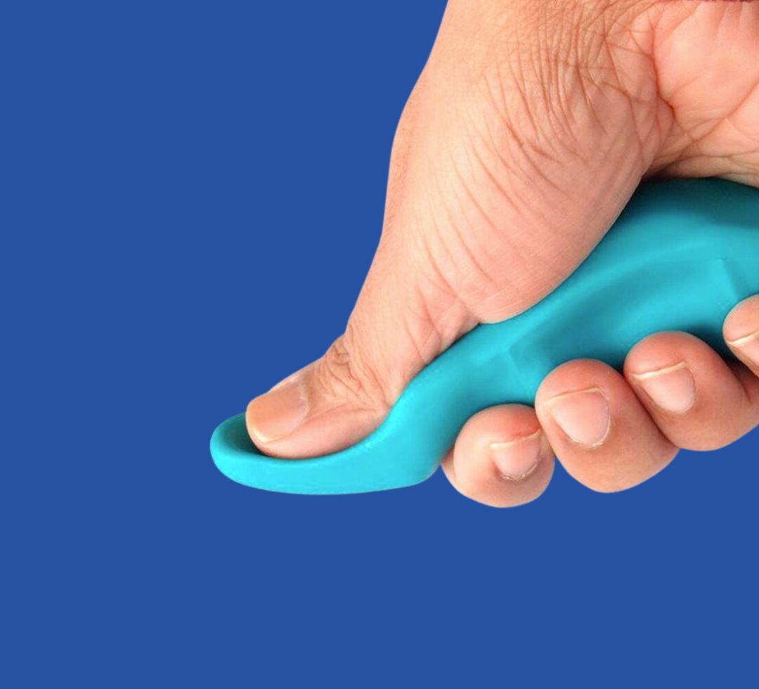 Ergonomic thumb-saver deep tissue trigger point self-massage tool