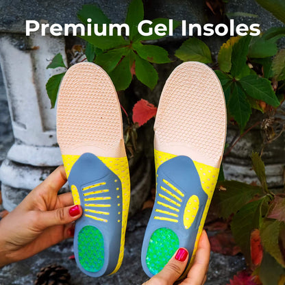Trim-to-fit gel insoles with arch support for plantar fasciitis