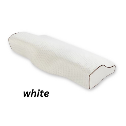 Orthopedic cervical contour memory foam pillow for neck pain and sleep alignment