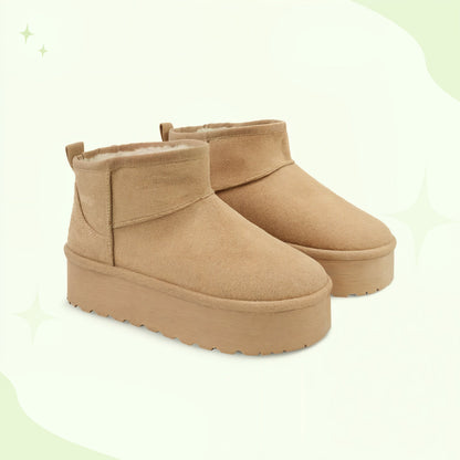 Warm plush ankle boots thick sole for winter adventures