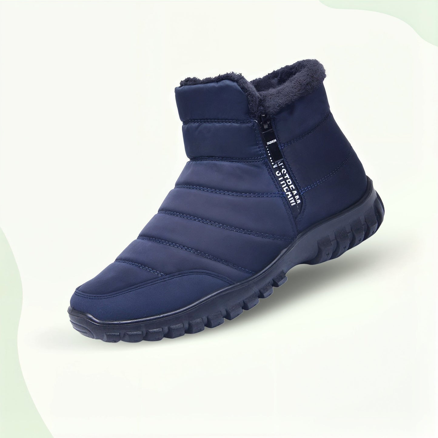 Thick-insole cotton zipper waterproof winter shoes