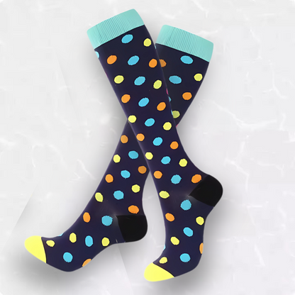 Spotted-pattern 20-30mmHg knee-high compression socks