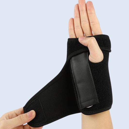 Wrist splint with metal support stabilization brace for carpal tunnel