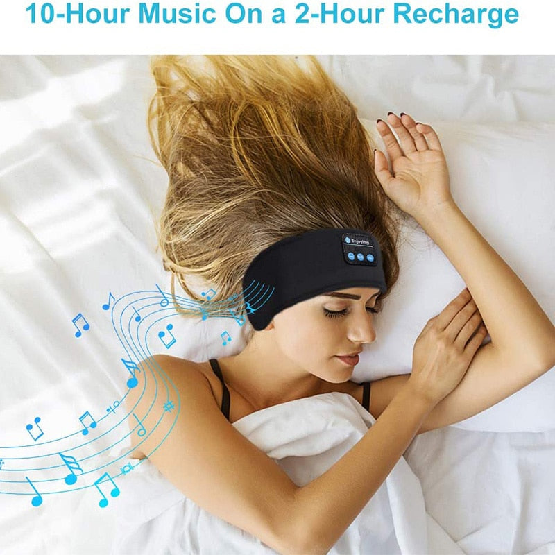 Bluetooth sleep headband with headphones and eye mask for side sleepers