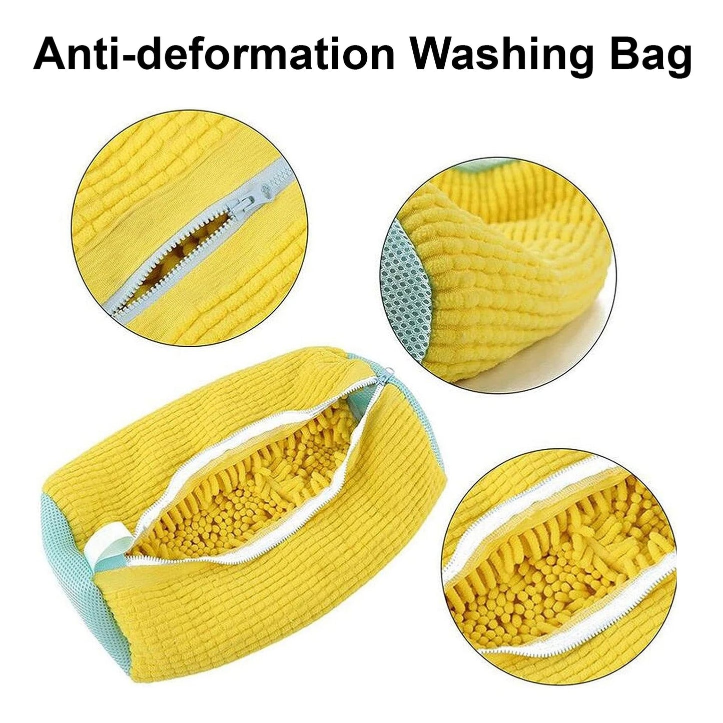 Reusable zippered shoe laundry washing machine bag