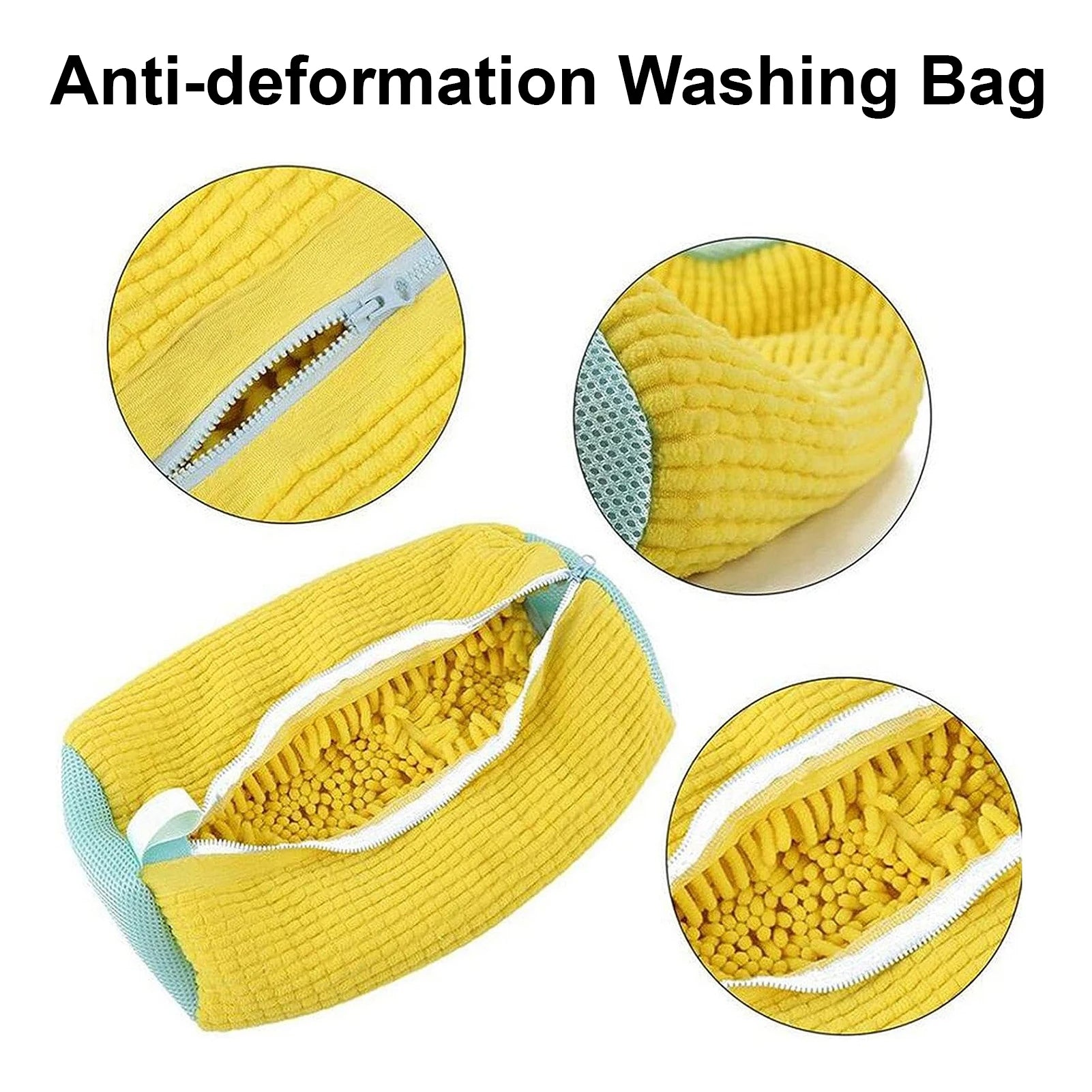 Reusable zippered shoe laundry washing machine bag