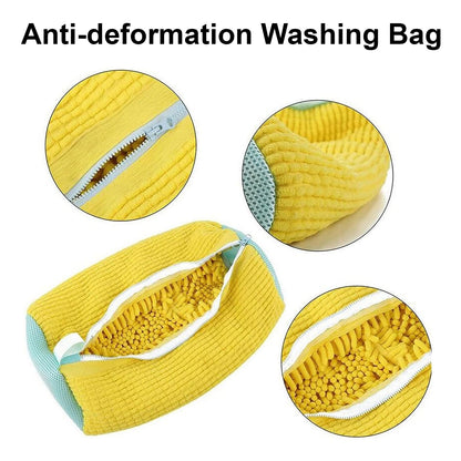 Reusable zippered shoe laundry washing machine bag