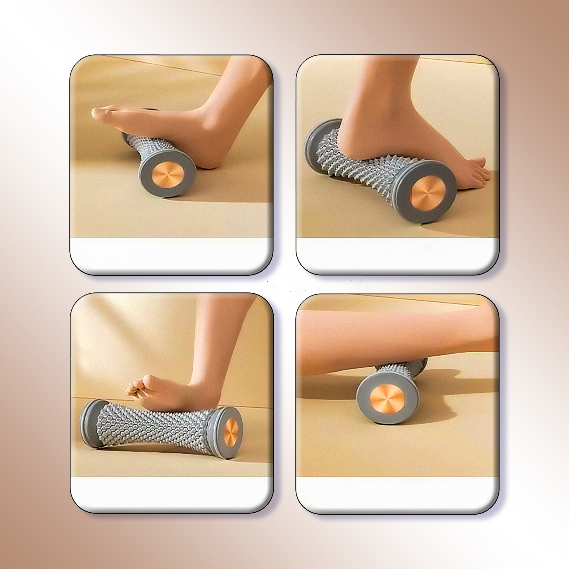 Manual acupressure foot massage roller for plantar pain