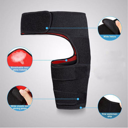 Adjustable hip wrap brace for sciatica, groin strain and hip joint support