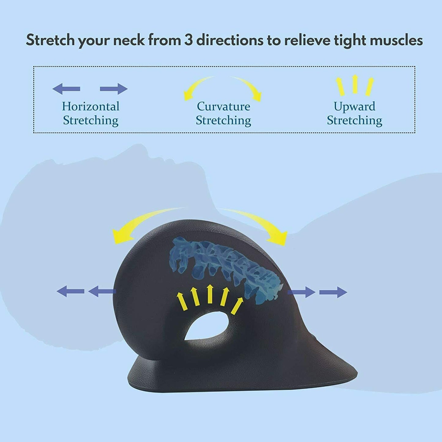 Cervical neck traction pillow for posture decompression and shoulder tension