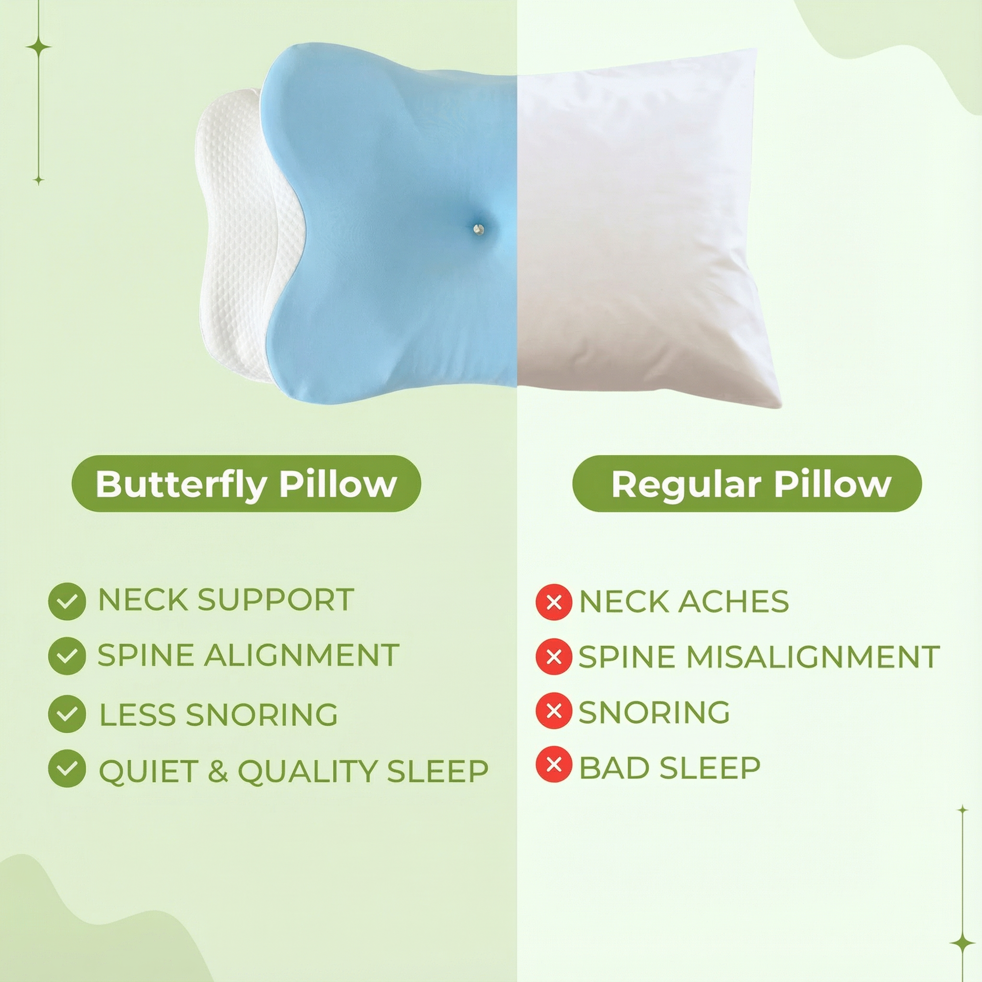 Butterfly memory foam neck pillow 2.0 upgraded design