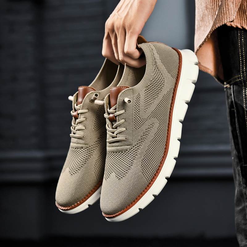 Men's lightweight stretch lace-up breathable shoes