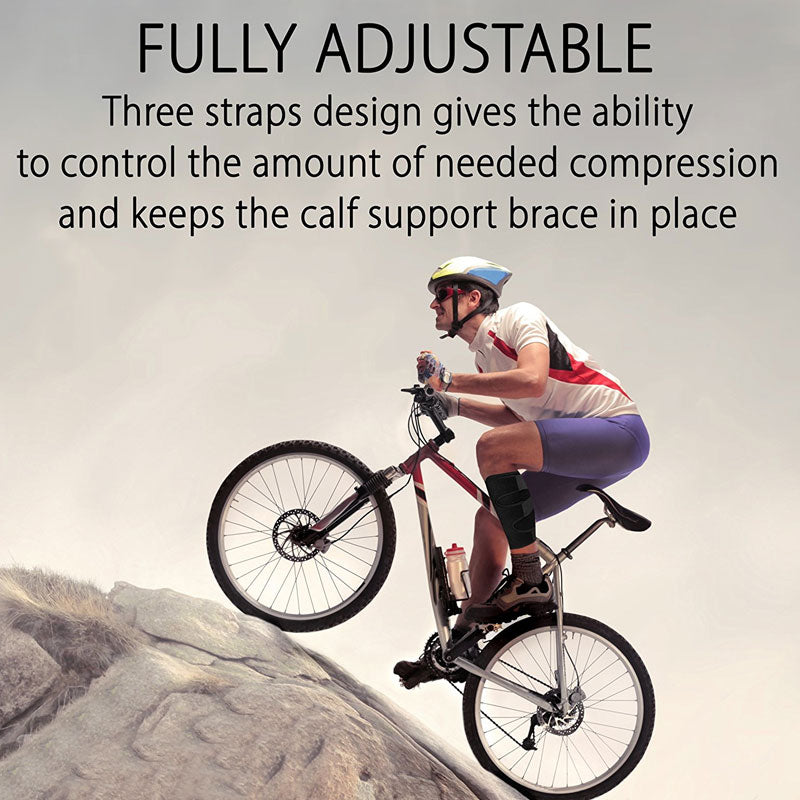 Adjustable calf compression wrap for shin splints and calf strain recovery