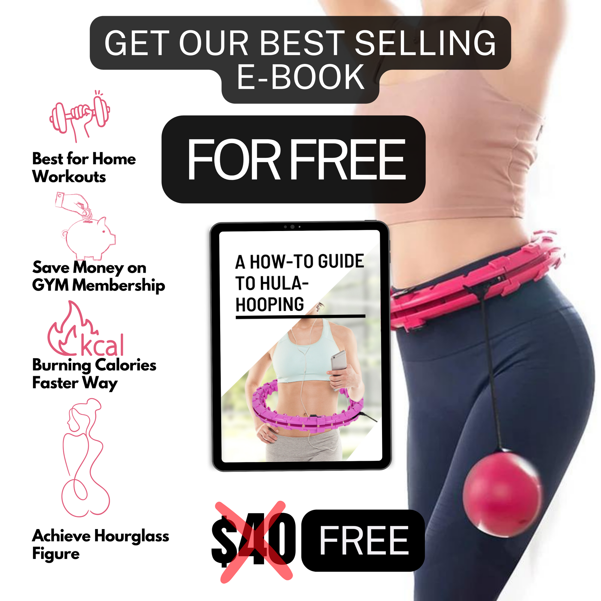 Smart weighted hula hoop with gravity ball for core workouts