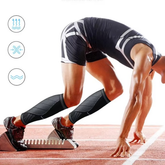 Sports compression calf sleeves for running and recovery