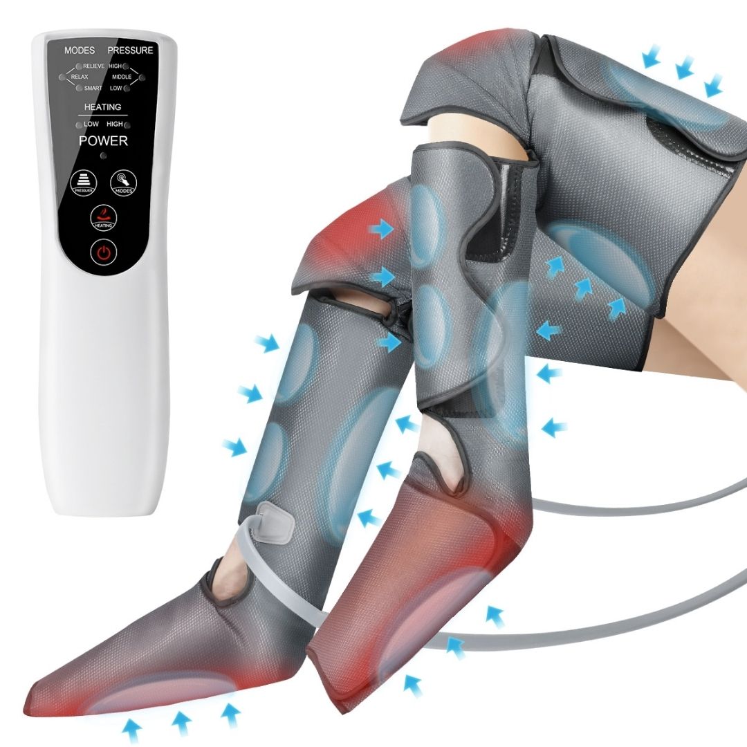 Full-leg air compression massager sequential recovery boots