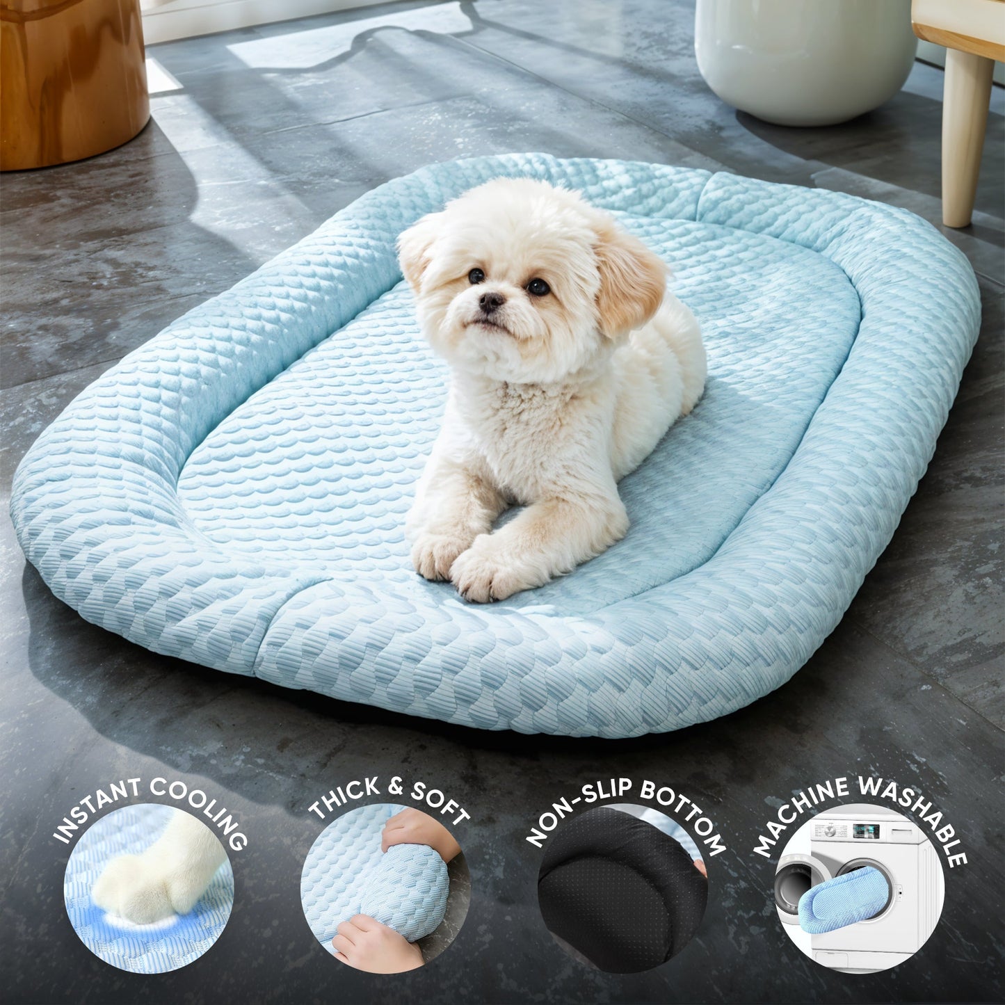 Ice-silk cooling pet bed for summer