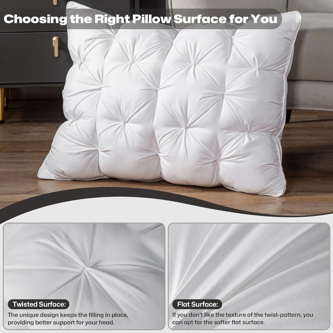 Goose down luxurious all-night comfort pillow