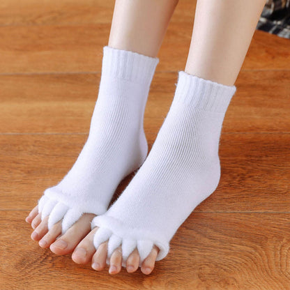 Five-toe alignment stretch socks for bunions, hammer toes and plantar fasciitis