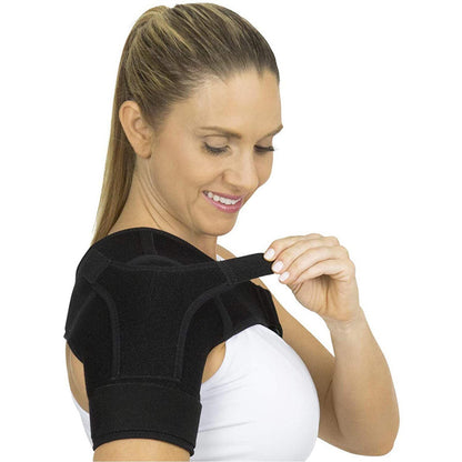 Adjustable shoulder compression brace for rotator cuff and AC joint support