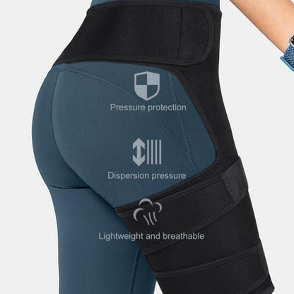 Adjustable hip wrap brace for sciatica, groin strain and hip joint support
