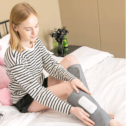 Cordless heated air compression leg massager wrap for calves and ankles