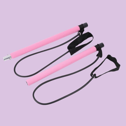 Portable Pilates bar kit with resistance bands for yoga and home workouts