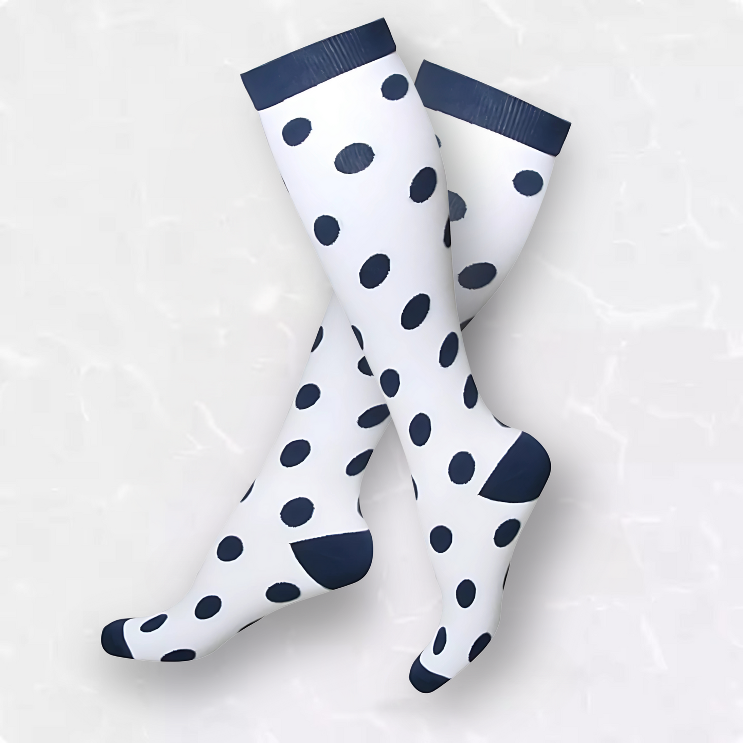 Spotted-pattern 20-30mmHg knee-high compression socks