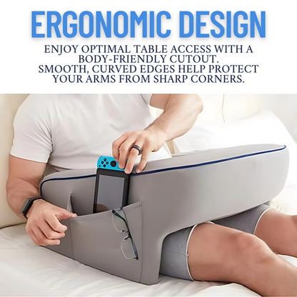 Ergonomic lap pillow for reading and laptop use