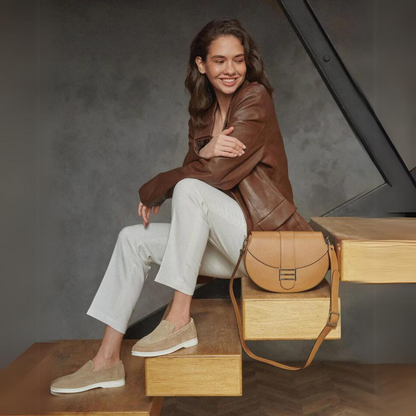 Suede loafers easy slip-on fit