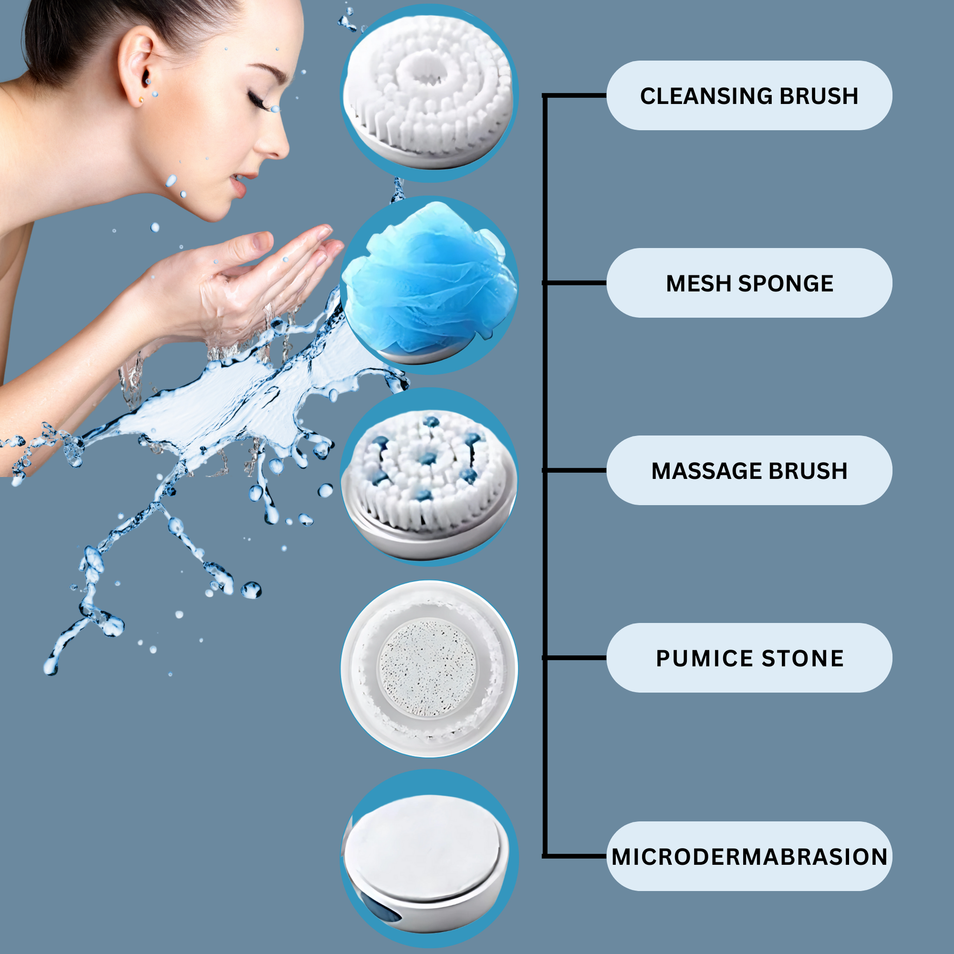 Electric vibrating body shower brush cleansing and exfoliation